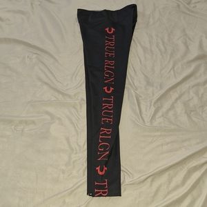 True Religion Bodied Repeat Logo athletic leggings